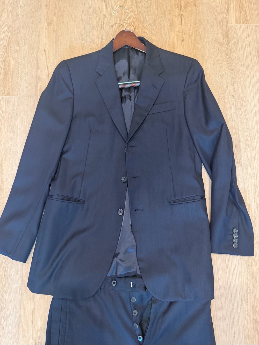 Prada Men's Dark Navy Two-Piece Suit Blazer and Trousers